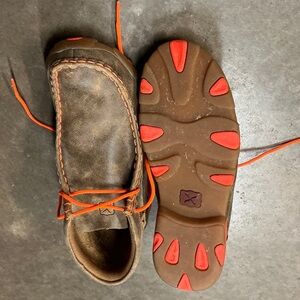 Twisted X Kids Moccasins Brown with Orange Laces